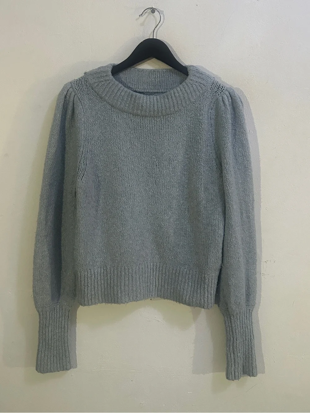 Maeve Anthropologie Gray Puff Sleeve Knit Sweater Women’s Small